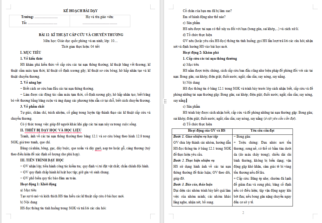 Giáo án PowerPoint Giáo dục Quốc phòng 10 Bài 12: