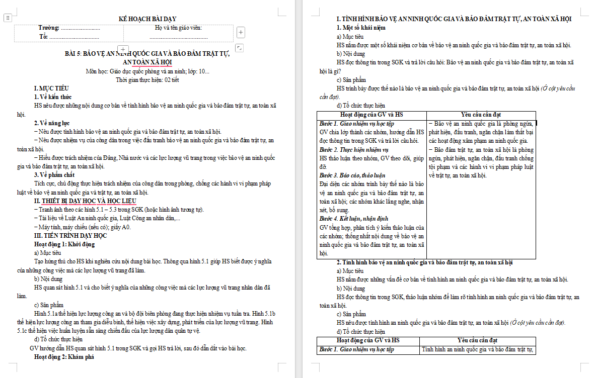 Giáo án PowerPoint Giáo dục Quốc phòng 10 Bài 5: