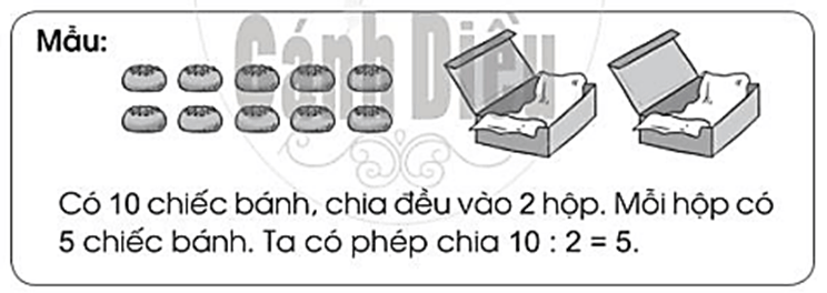 Vở bài tập Toán lớp 2 Cánh diều Bài 57: Làm quen với phép chia – dấu chia (trang 14)
