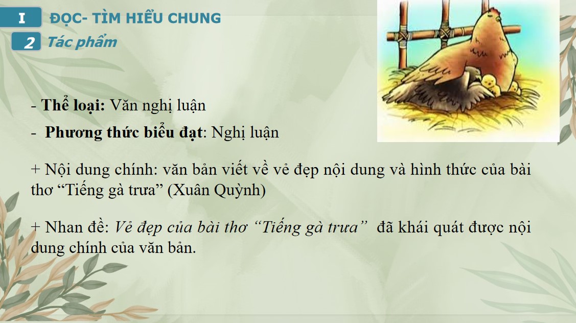 Giáo án PPT Văn 7 Cánh Diều Bài Vẻ đẹp của bài thơ Tiếng gà trưa