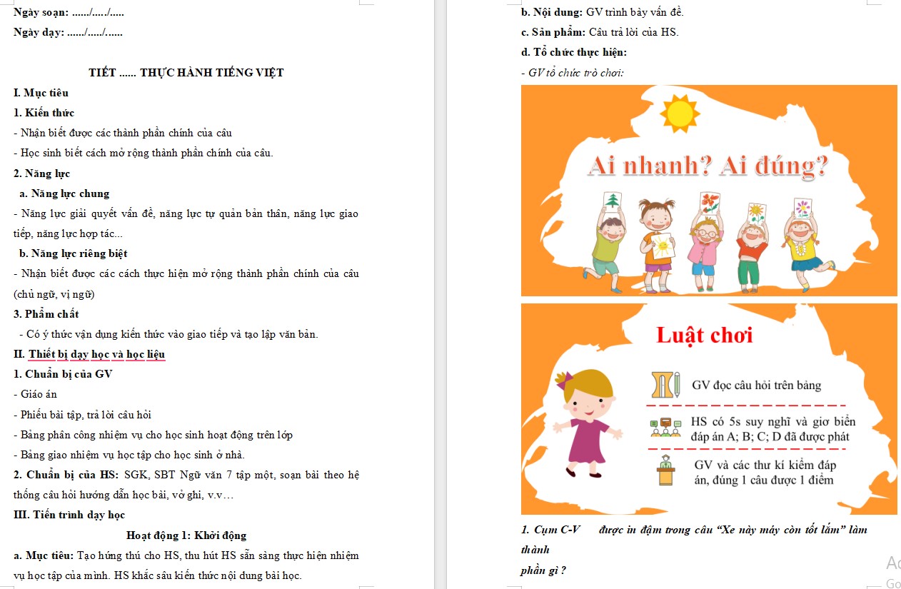 KHBD Ngữ văn 7 Bài Thực hành tiếng Việt trang 90