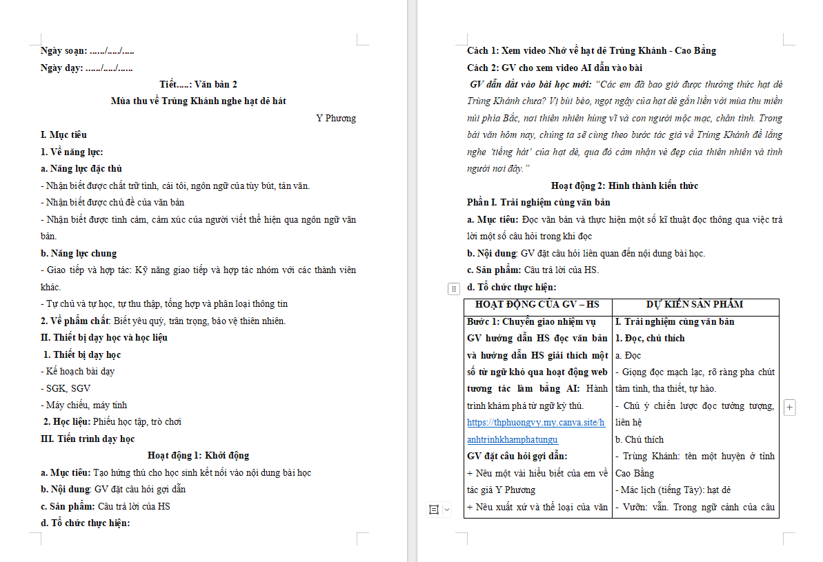 Ngữ văn 7 Bài 4: Mùa thu về Trùng Khánh nghe hạt dẻ hát