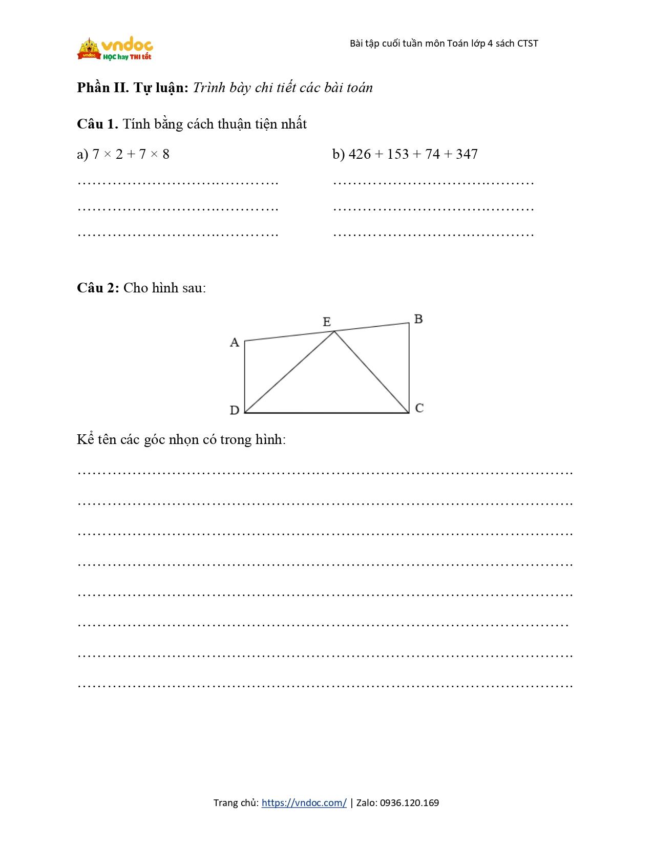 phieu bai tap cuoi tuan 13 toan 4 co ban ctst page 0002*837796