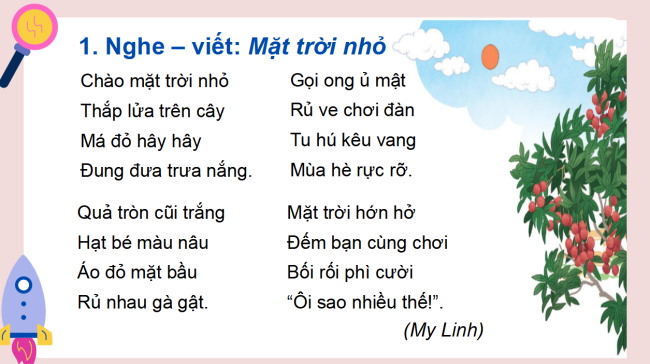 PowerPoint Tiếng Việt 3 Bài 5: Nghe - viết Mặt trời nhỏ