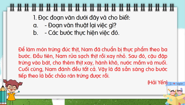 PowerPoint Tiếng Việt 3 Bài 6: Viết đoạn văn nêu các bước làm một món ăn