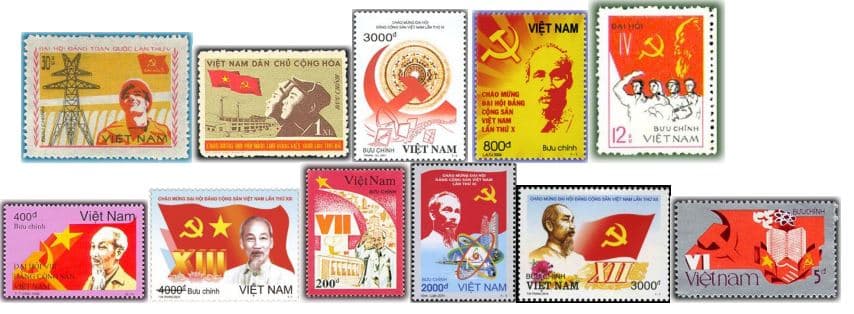  Em hãy cho biết những mẫu tem sau đây được phát hành nhân dịp gì và hãy sắp xếp theo trình tự thời gian diễn ra sự kiện.