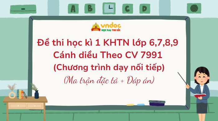 Bộ đề thi học kì 1 KHTN 6, 7, 8, 9 Cánh diều Theo CV 7991 (Dạy nối tiếp)