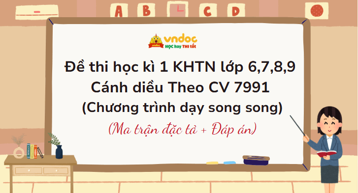 Bộ đề thi học kì 1 KHTN 6, 7, 8, 9 Cánh diều Theo CV 7991 (Dạy song song)