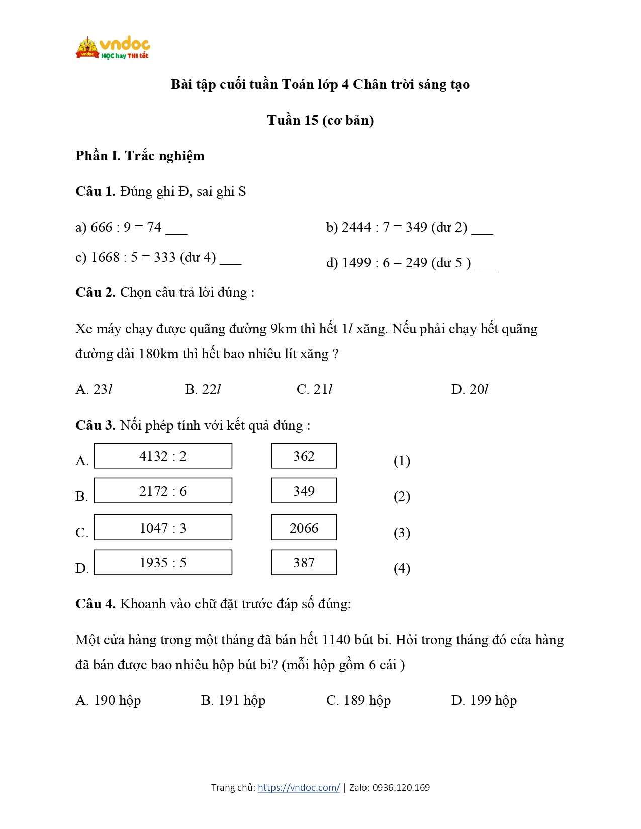 phieu bai tap cuoi tuan 15 toan 4 co ban ctst page 0001*843682