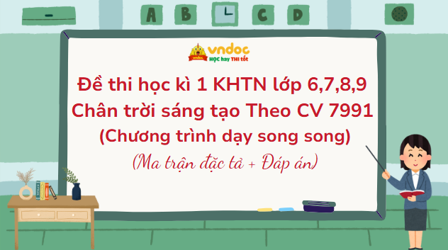 Bộ đề thi học kì 1 KHTN 6, 7, 8, 9 Chân trời sáng tạo Theo CV 7991 (Dạy song song)