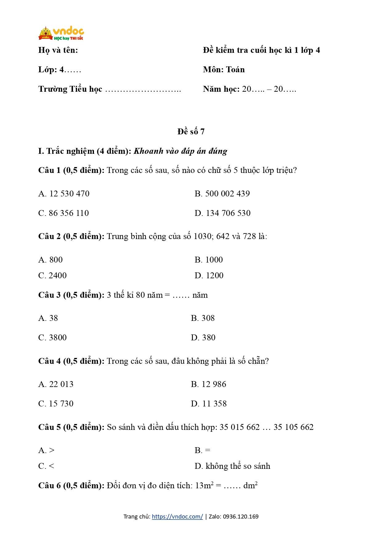 de thi hoc ki 1 toan 4 ctst de 7 page 0001*845115