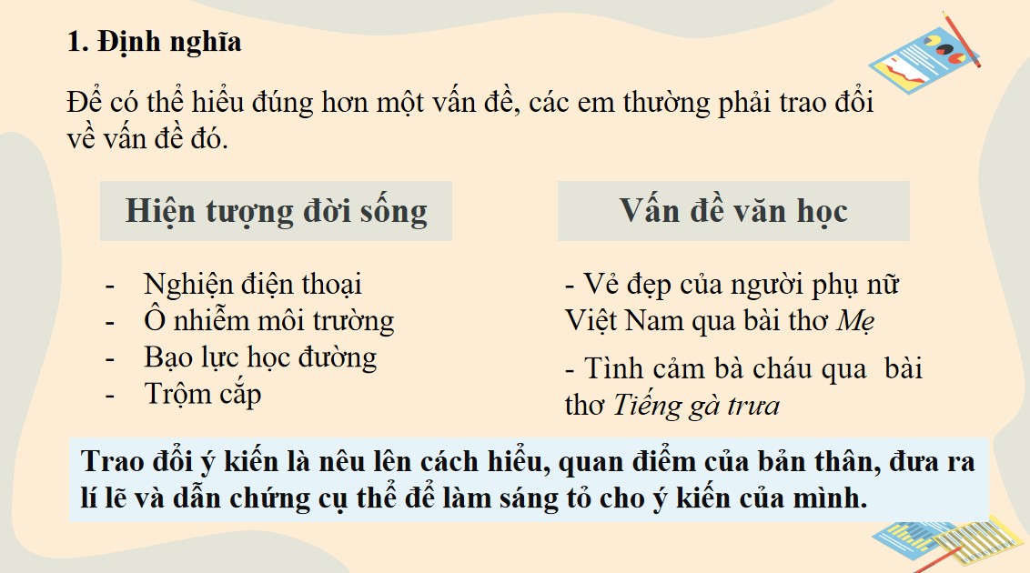 Giáo án PPT Văn 7 Cánh Diều Bài Trao đổi về một vấn đề