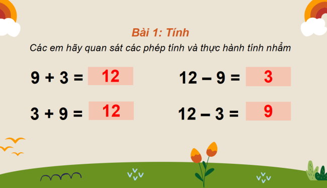 PowerPoint Toán 2: Ôn tập về phép cộng, phép trừ trong phạm vi 20