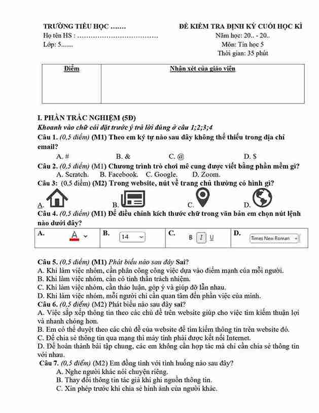 De thi HK1 mon Tin hoc 5 KNTT De 2 1*847335