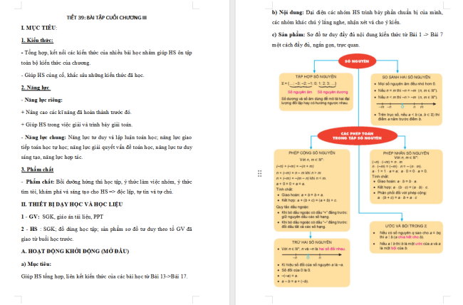 Giáo án Toán 6 Bài tập cuối chương III