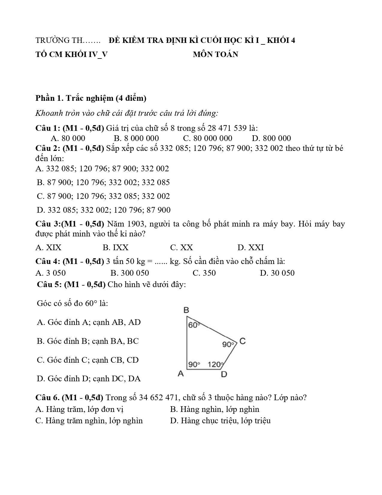 de thi hoc ki 1 mon toan 4 ctst de 3 1*848257