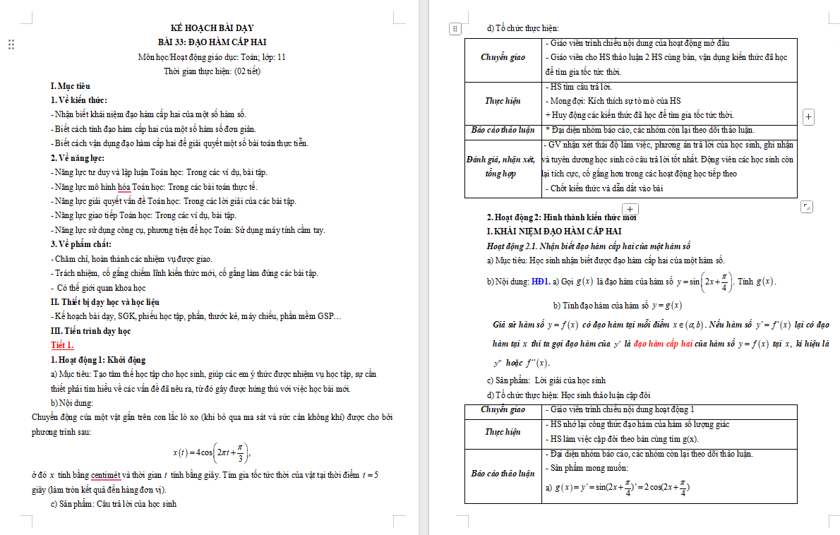 Đạo hàm cấp hai