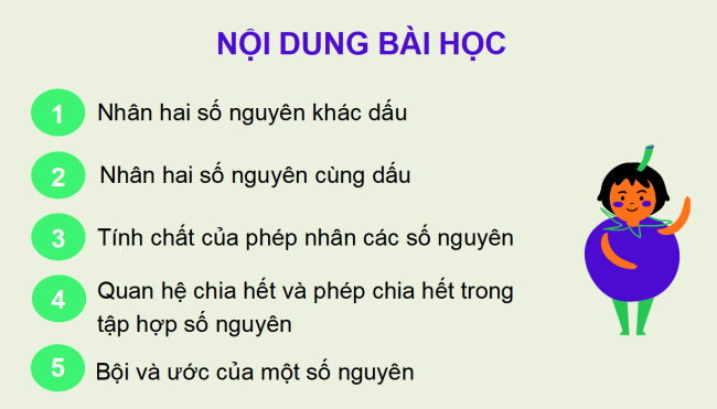 PowerPoint Toán 6 Bài 4: Phép nhân và phép chia hết hai số nguyên