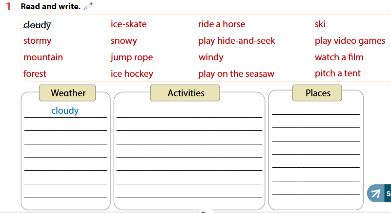 Workbook tiếng Anh lớp 4 Wonderful World Review 3 minh họa 1