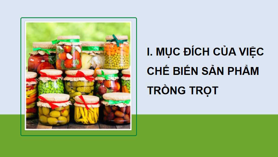 Chế biến sản phẩm trồng trọt