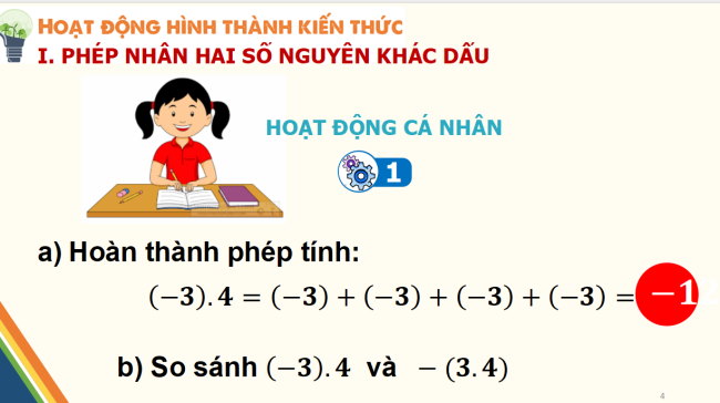PowerPoint Toán 6 Bài 5: Phép nhân các số nguyên