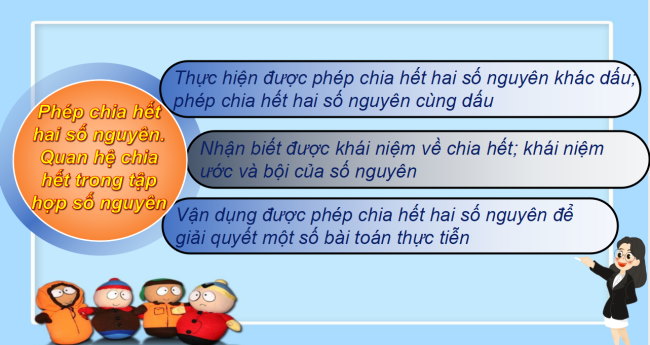 PowerPoint Toán 6 Bài 6: Phép chia hết hai số nguyên. Quan hệ chia hết trong tập hợp số nguyên