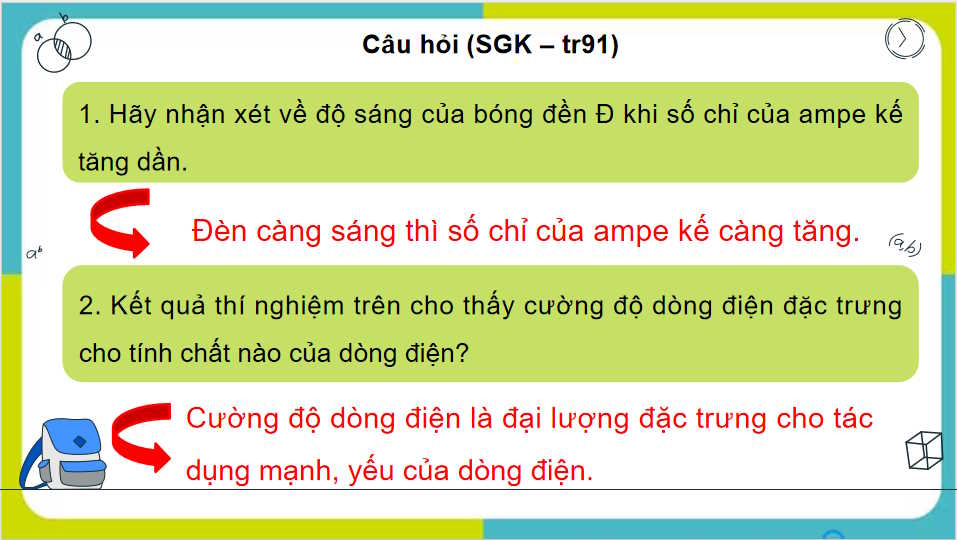 Giáo án Vật lí 11 Bài 22: Cường độ dòng điện