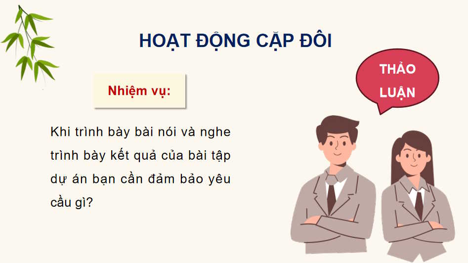 Trình bày kết quả của bài tập dự án