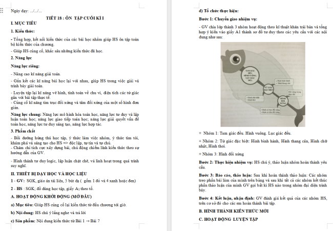 Giáo án Toán 6 Ôn tập học kì 1