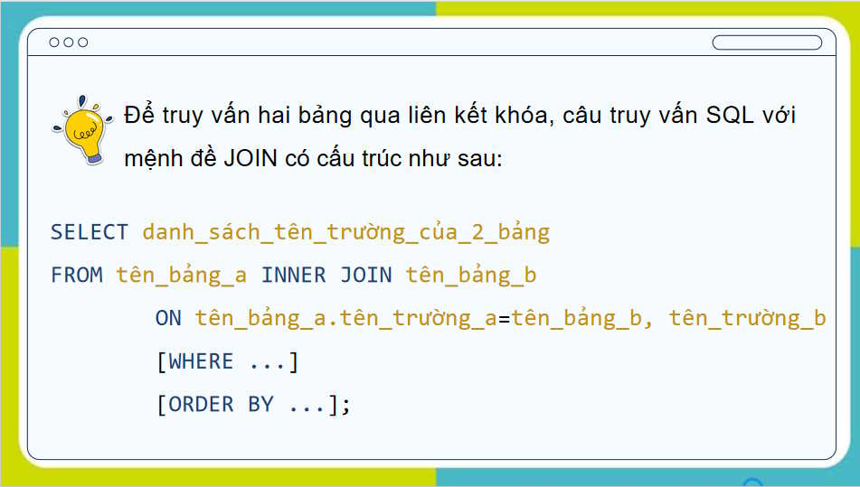 Thực hành truy xuất dữ liệu qua liên kết các bảng