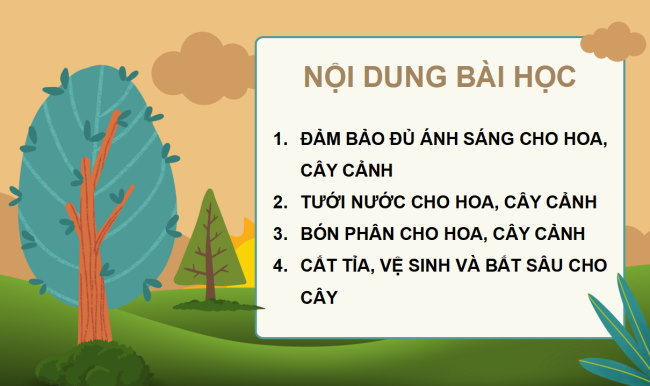 PowerPoint Công nghệ 4 Bài 6: Chăm sóc hoa, cây cảnh trong chậu