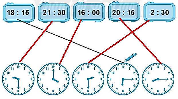 Giải vở bài tập Toán lớp 2 Giờ, phút, xem đồng hồ (trang 30) - Chân trời sáng tạo