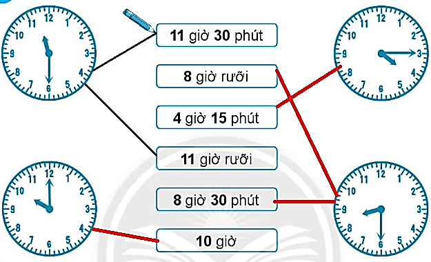 Giải vở bài tập Toán lớp 2 Giờ, phút, xem đồng hồ (trang 30) - Chân trời sáng tạo