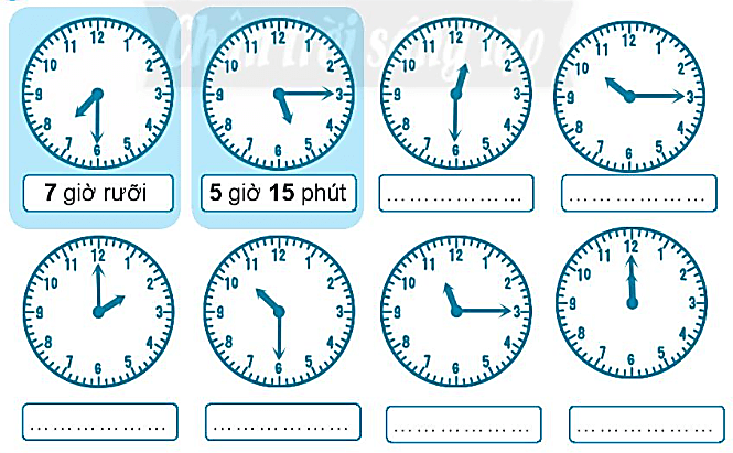 Giải vở bài tập Toán lớp 2 Giờ, phút, xem đồng hồ (trang 30) - Chân trời sáng tạo