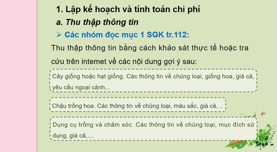  Dự án trồng hoa trong chậu