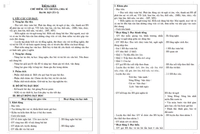 Giáo án Tiếng Việt 3 Bài 6: Bận