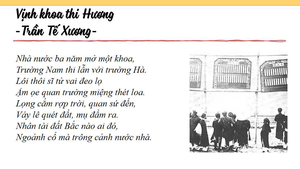 Giáo án PowerPoint Ngữ văn 8 Bài 7: Vịnh khoa thi Hương