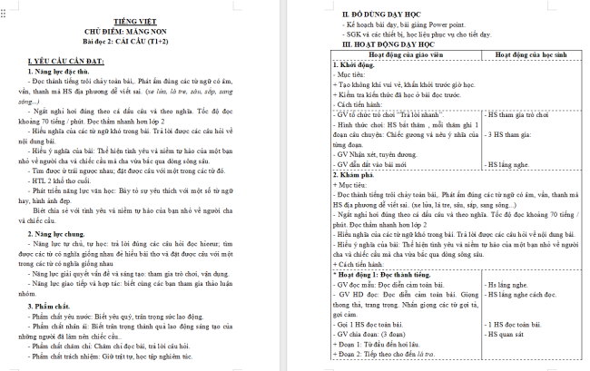 Giáo án Tiếng Việt 3 Bài 7: Cái cầu