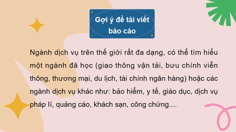  Thực hành Viết báo cáo tìm hiểu về một ngành dịch vụ
