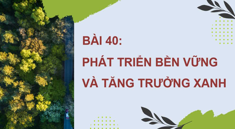 Phát triển bền vững và tăng trưởng xanh