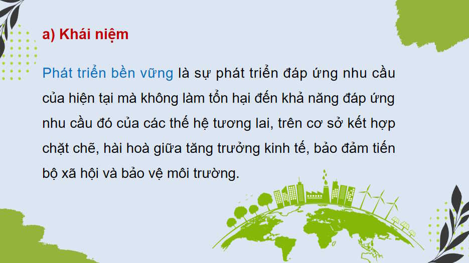 Phát triển bền vững và tăng trưởng xanh