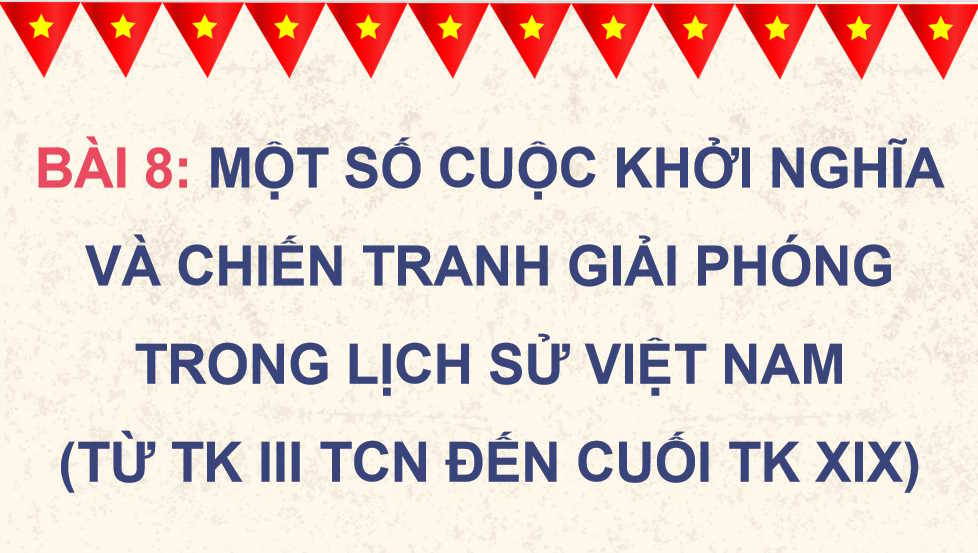 Một số cuộc khởi nghĩa và chiến tranh giải phóng trong lịch sử Việt Nam