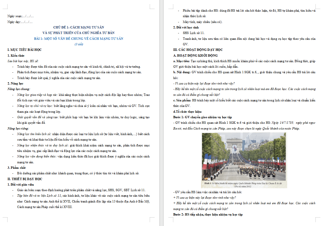 Một số vấn đề chung về cách mạng tư sản