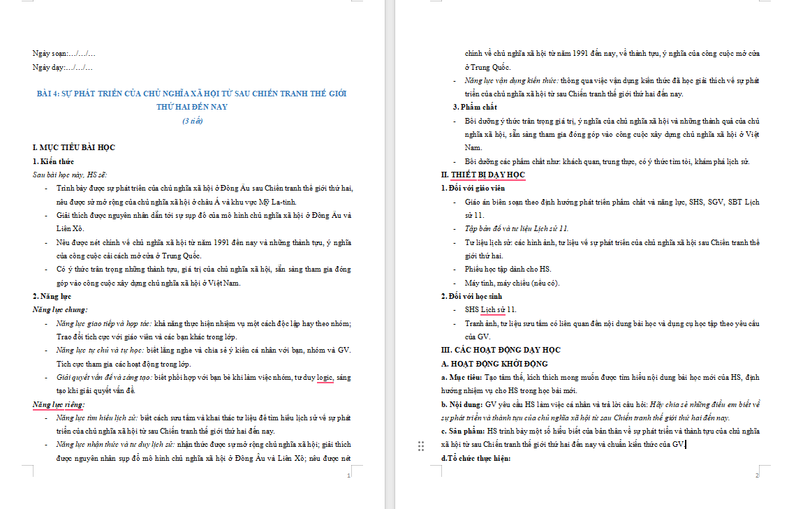 Sự phát triển của chủ nghĩa xã hội từ sau chiến tranh thế giới thứ hai đến nay