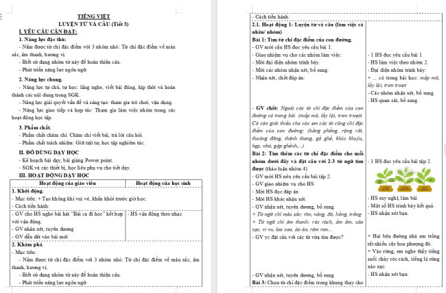 Giáo án Tiếng Việt 3 Bài 10: Từ ngữ chỉ đặc điểm, câu nêu đặc điểm