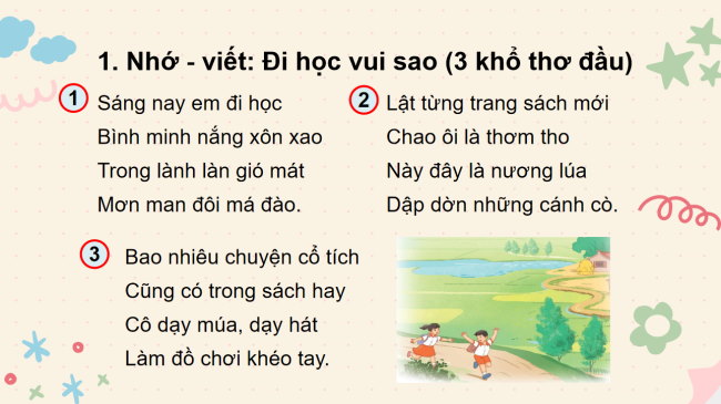PowerPoint Tiếng Việt 3 Bài 9: Nhớ - viết Đi học vui sao