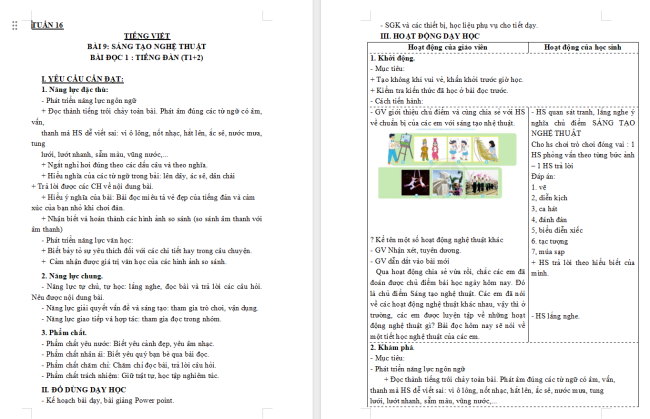Giáo án Tiếng Việt 3 Bài 9: Tiếng đàn