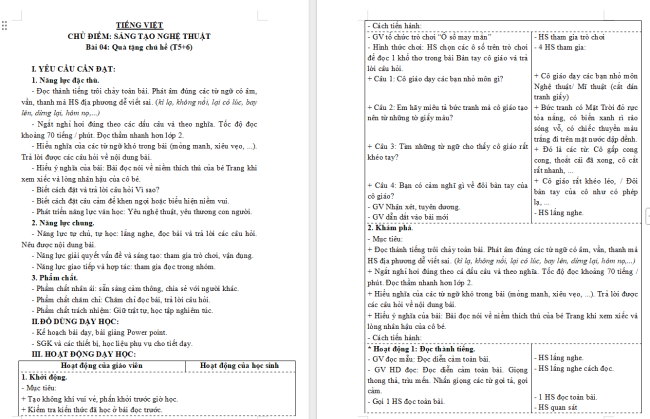 Giáo án Tiếng Việt 3 Bài 9: Quà tặng chú hề