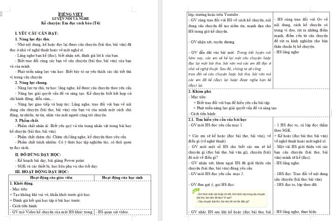 Giáo án Tiếng Việt 3 Bài 9: Trao đổi Em đọc sách báo