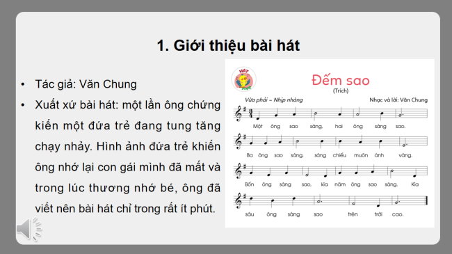 PowerPoint Âm nhạc 3 Chủ đề 3 Tiết 1: Học hát đếm sao